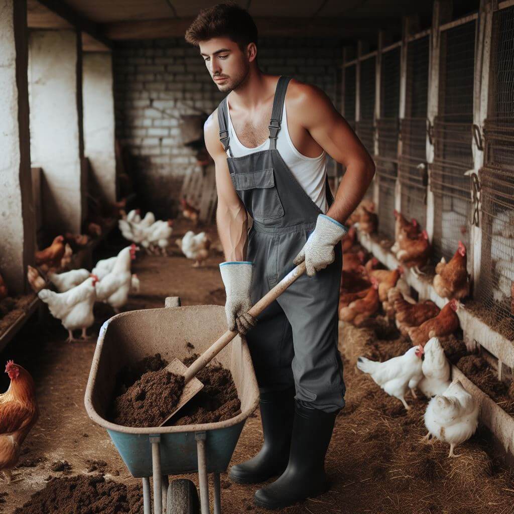 removing chickens manure