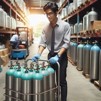 handling and storing oxygen tanks safely