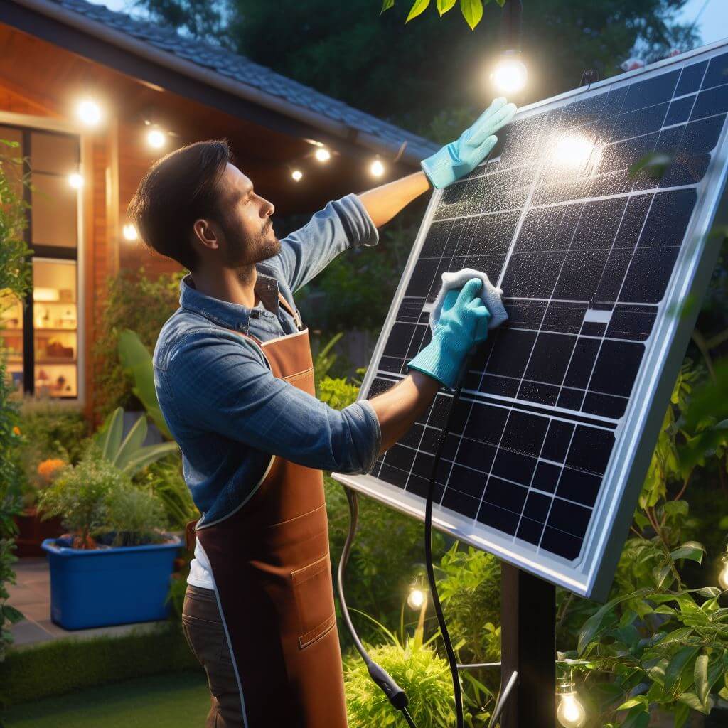 how to clean solar panels on garden lights