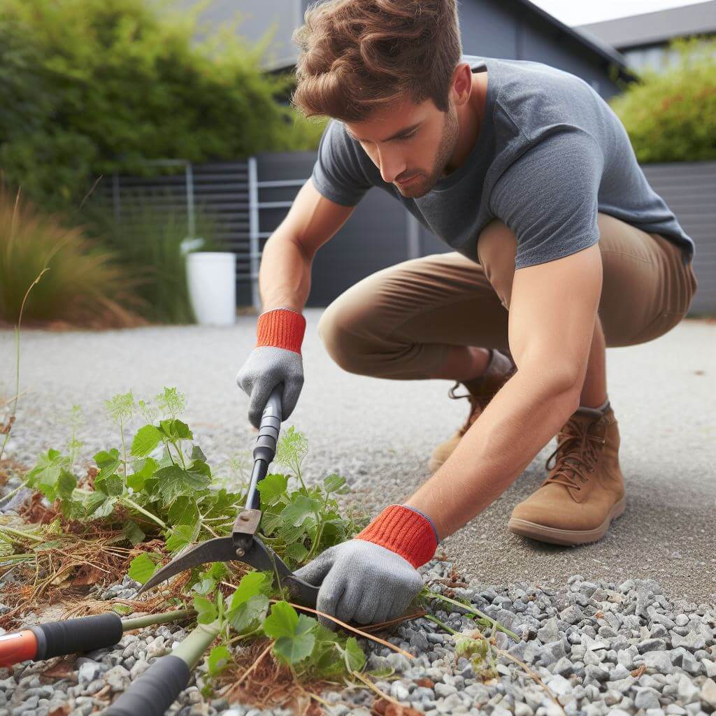 how to permanently get rid of weeds in a gravel driveway